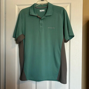 Columbia Omni-Shade men’s blue short sleeve polo shirt size medium